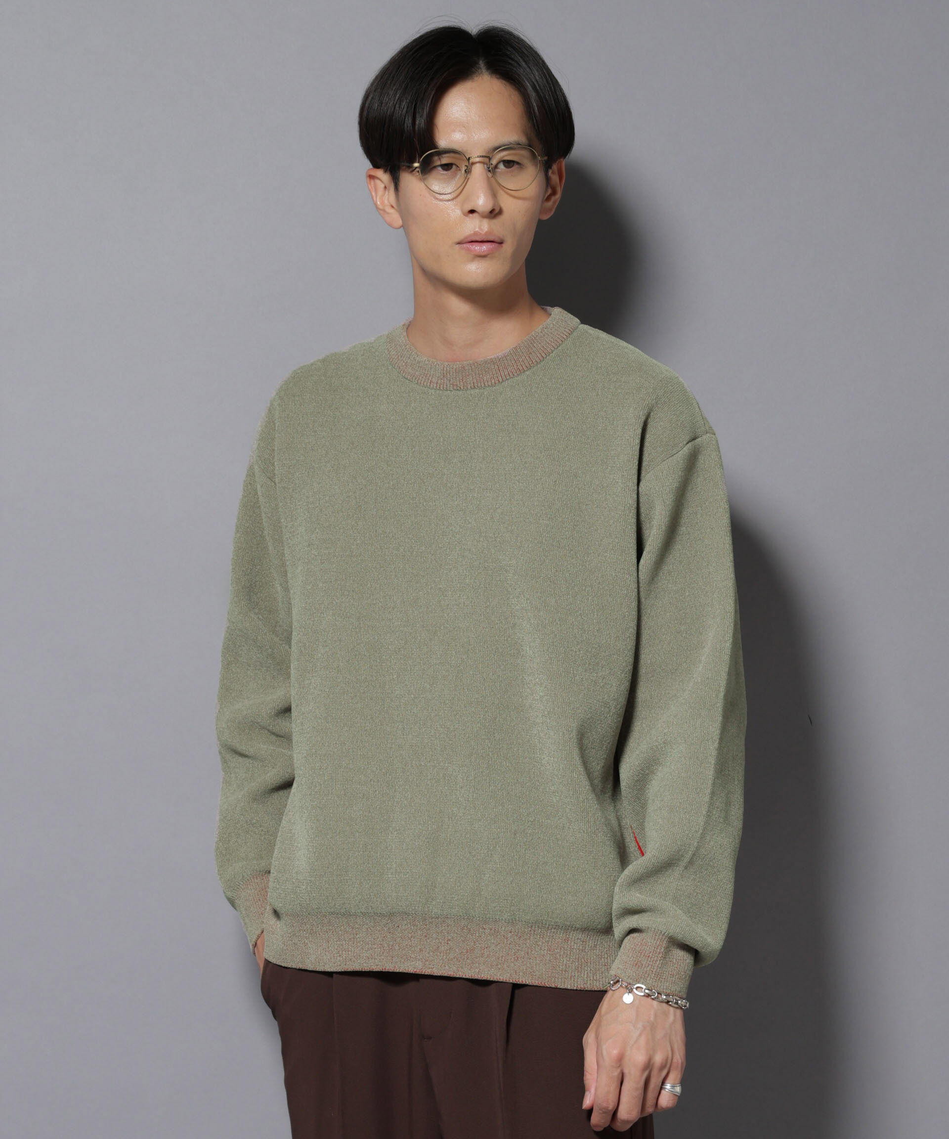 nano･universe「モールヤーンダブルフェイスクルーネックニット」|ニット・セーター|