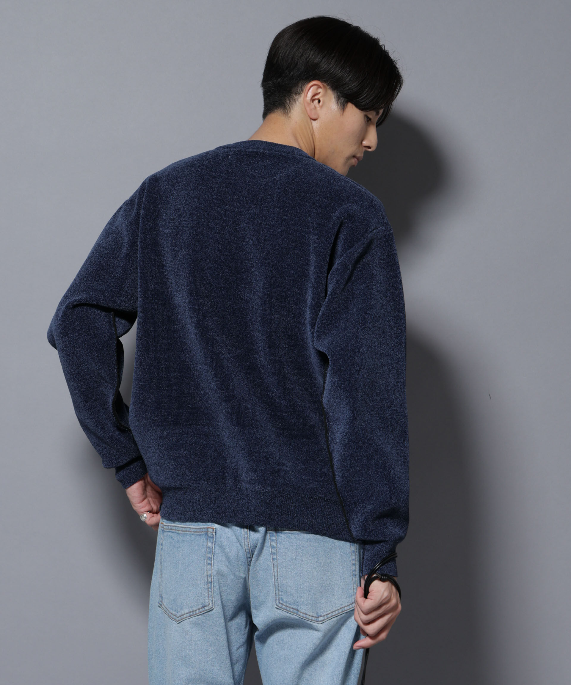 nano･universe「モールヤーンダブルフェイスクルーネックニット」|ニット・セーター|