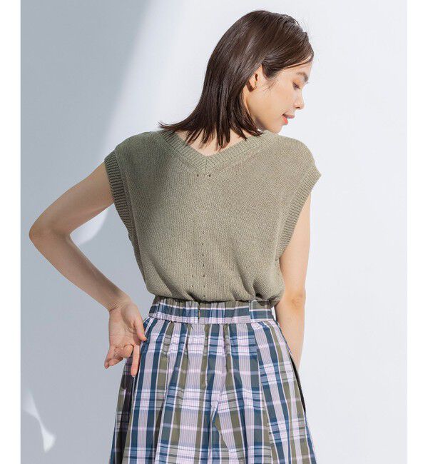 組曲「【前後着用可】ミドルゲージサマー ニット」|ニット・セーター|カーキ系