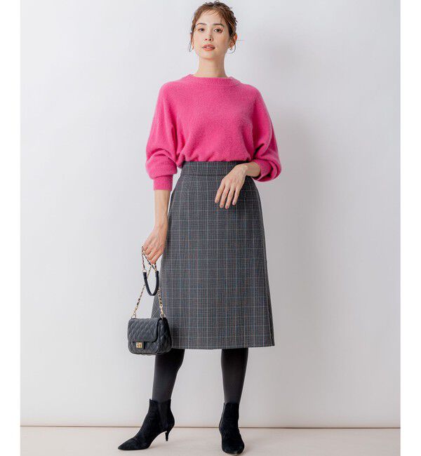 組曲「2WAYウォームストレッチ チェックスカート」|スカート|