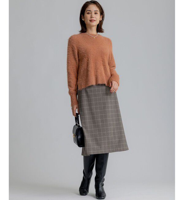 組曲「2WAYウォームストレッチ チェックスカート」|スカート|