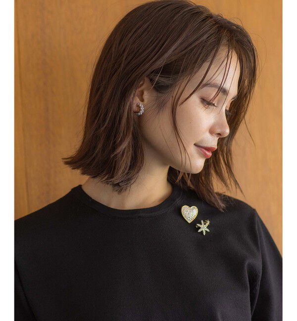 組曲「ハートストーンブローチ」|ブローチ・コサージュ|ゴールド系