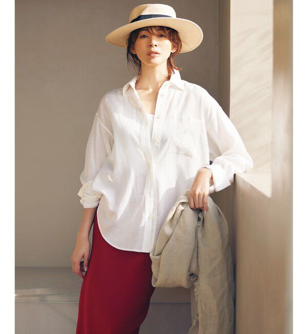 自由区「【洗える】テンセルリネンベーシック シャツ」|シャツ・ブラウス|