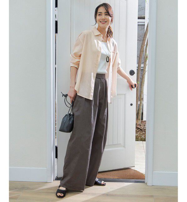 自由区「【洗える】テンセルリネンベーシック シャツ」|シャツ・ブラウス|