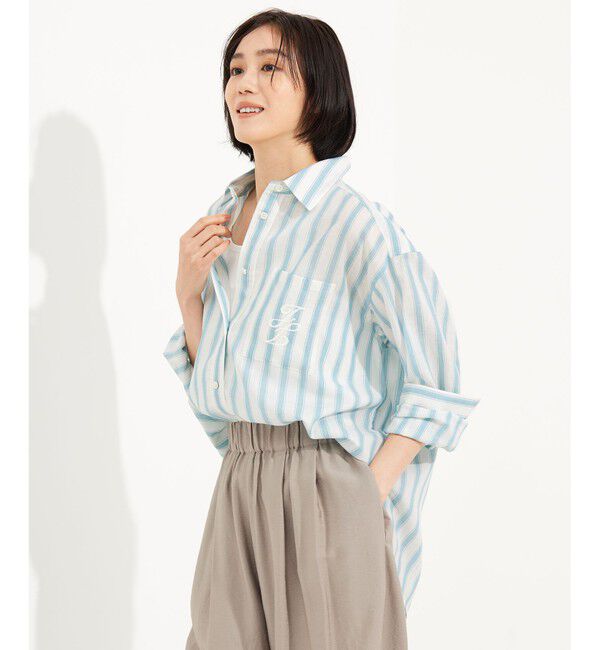 自由区「【洗える】テンセルリネンベーシック シャツ」|シャツ・ブラウス|ｵﾌ&times;ﾌﾞﾙｰ