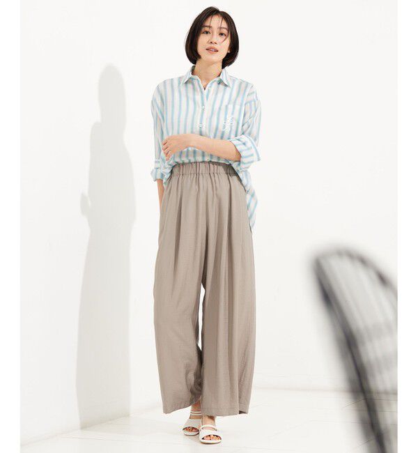 自由区「【洗える】テンセルリネンベーシック シャツ」|シャツ・ブラウス|