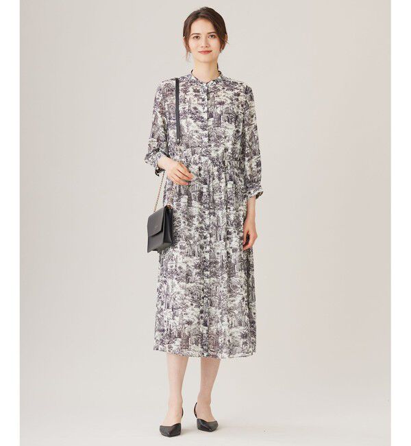 自由区「【洗える】ランドスケーププリント ワンピース」|ワンピース|