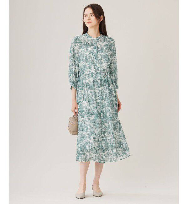 自由区「【洗える】ランドスケーププリント ワンピース」|ワンピース|