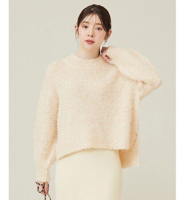 any SiS「【洗える】リボンヤーンミックス ニット」|ニット・セーター|アイボリー