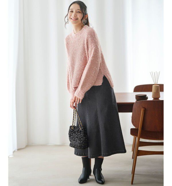 any SiS「【洗える】リボンヤーンミックス ニット」|ニット・セーター|