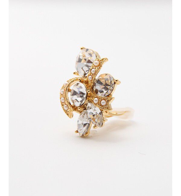 GRACE CONTINENTAL「ラインストーンイヤークリップ」|イヤリング|