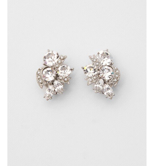 GRACE CONTINENTAL「ラインストーンイヤークリップ」|イヤリング|シルバー