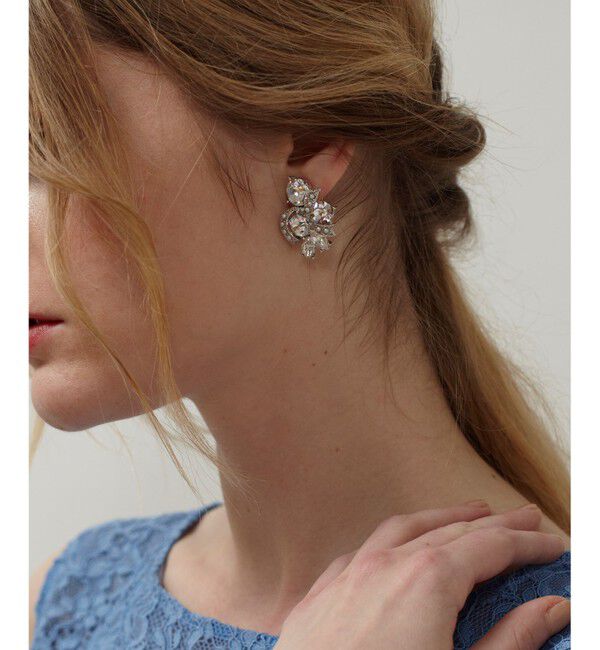 GRACE CONTINENTAL「ラインストーンイヤークリップ」|イヤリング|