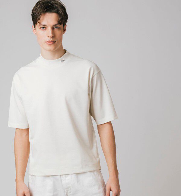 LACOSTE「5分袖モックネックサマーニットTシャツ」|Tシャツ・カットソー|
