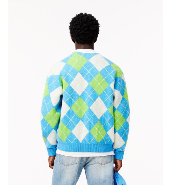 LACOSTE「エシカルニットアーガイルカーディガン」|カーディガン|