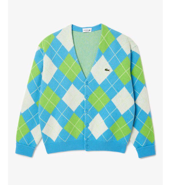 LACOSTE「エシカルニットアーガイルカーディガン」|カーディガン|