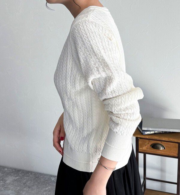 fredy emue「FR刺繍ミニケーブル柄カーディガン」|カーディガン|