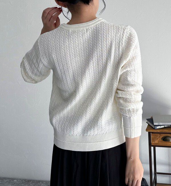 fredy emue「FR刺繍ミニケーブル柄カーディガン」|カーディガン|