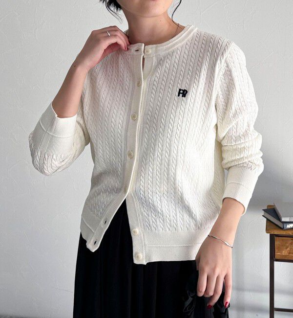 fredy emue「FR刺繍ミニケーブル柄カーディガン」|カーディガン|