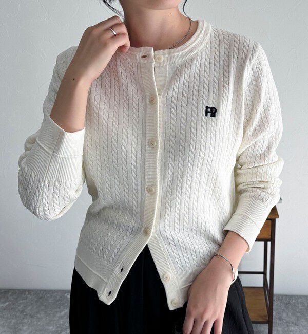 fredy emue「FR刺繍ミニケーブル柄カーディガン」|カーディガン|