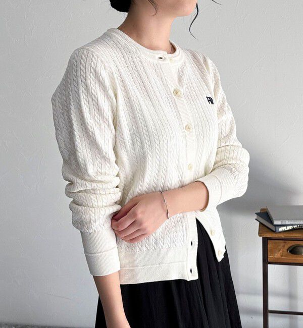 fredy emue「FR刺繍ミニケーブル柄カーディガン」|カーディガン|