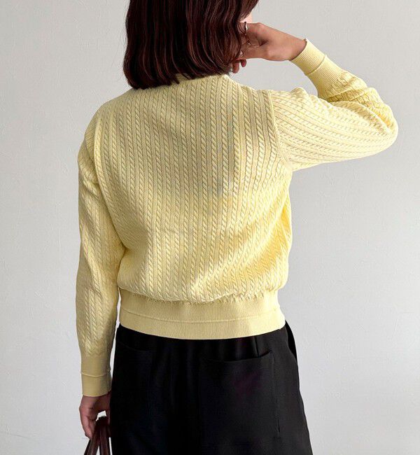 fredy emue「FR刺繍ミニケーブル柄カーディガン」|カーディガン|