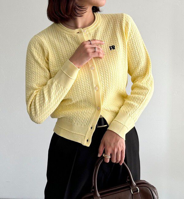 fredy emue「FR刺繍ミニケーブル柄カーディガン」|カーディガン|