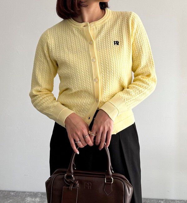 fredy emue「FR刺繍ミニケーブル柄カーディガン」|カーディガン|