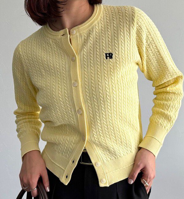 fredy emue「FR刺繍ミニケーブル柄カーディガン」|カーディガン|