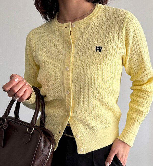 fredy emue「FR刺繍ミニケーブル柄カーディガン」|カーディガン|
