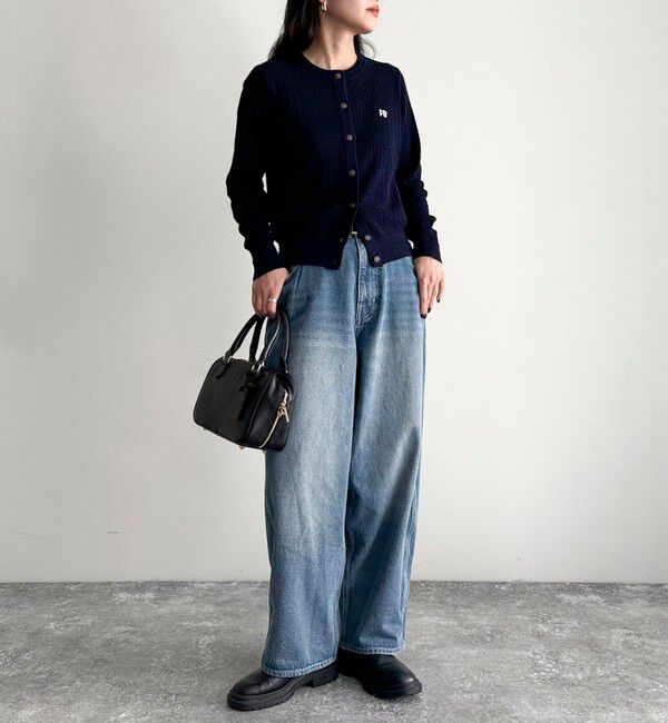 fredy emue「FR刺繍ミニケーブル柄カーディガン」|カーディガン|