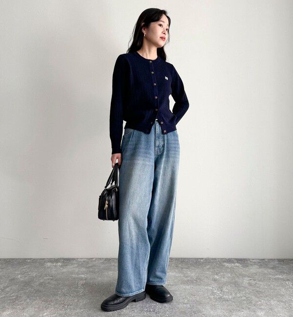 fredy emue「FR刺繍ミニケーブル柄カーディガン」|カーディガン|