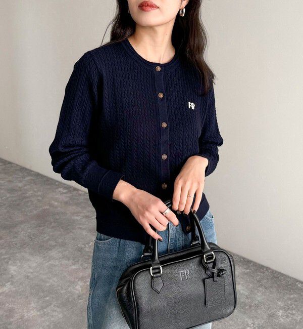 fredy emue「FR刺繍ミニケーブル柄カーディガン」|カーディガン|