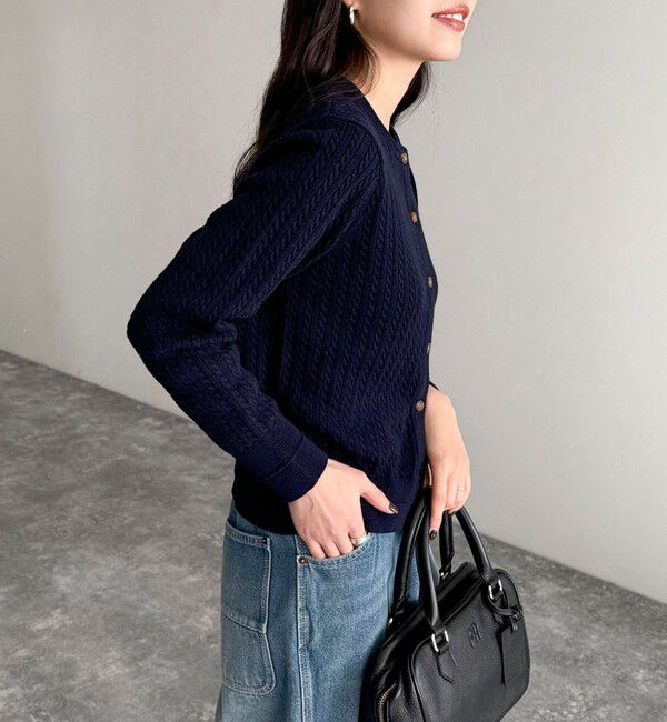 fredy emue「FR刺繍ミニケーブル柄カーディガン」|カーディガン|