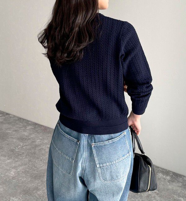 fredy emue「FR刺繍ミニケーブル柄カーディガン」|カーディガン|