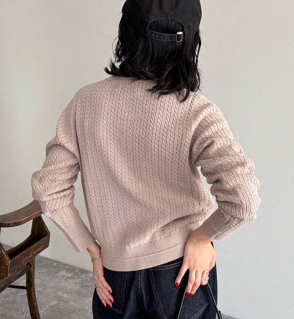 fredy emue「FR刺繍ミニケーブル柄カーディガン」|カーディガン|