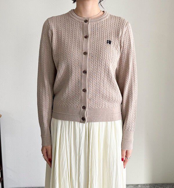 fredy emue「FR刺繍ミニケーブル柄カーディガン」|カーディガン|