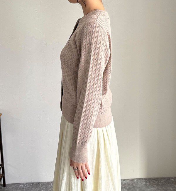 fredy emue「FR刺繍ミニケーブル柄カーディガン」|カーディガン|