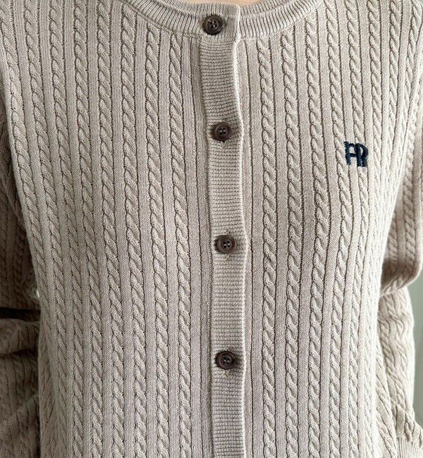 fredy emue「FR刺繍ミニケーブル柄カーディガン」|カーディガン|