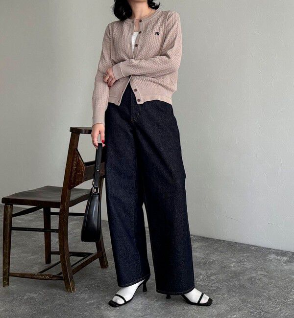 fredy emue「FR刺繍ミニケーブル柄カーディガン」|カーディガン|