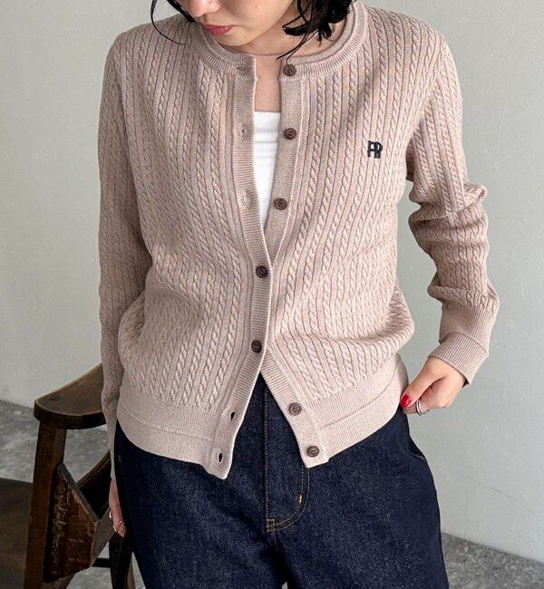fredy emue「FR刺繍ミニケーブル柄カーディガン」|カーディガン|