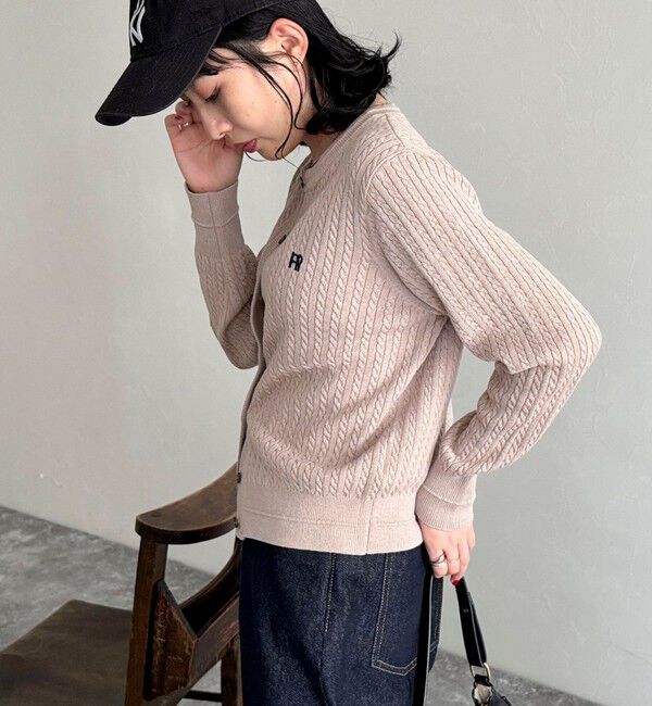 fredy emue「FR刺繍ミニケーブル柄カーディガン」|カーディガン|