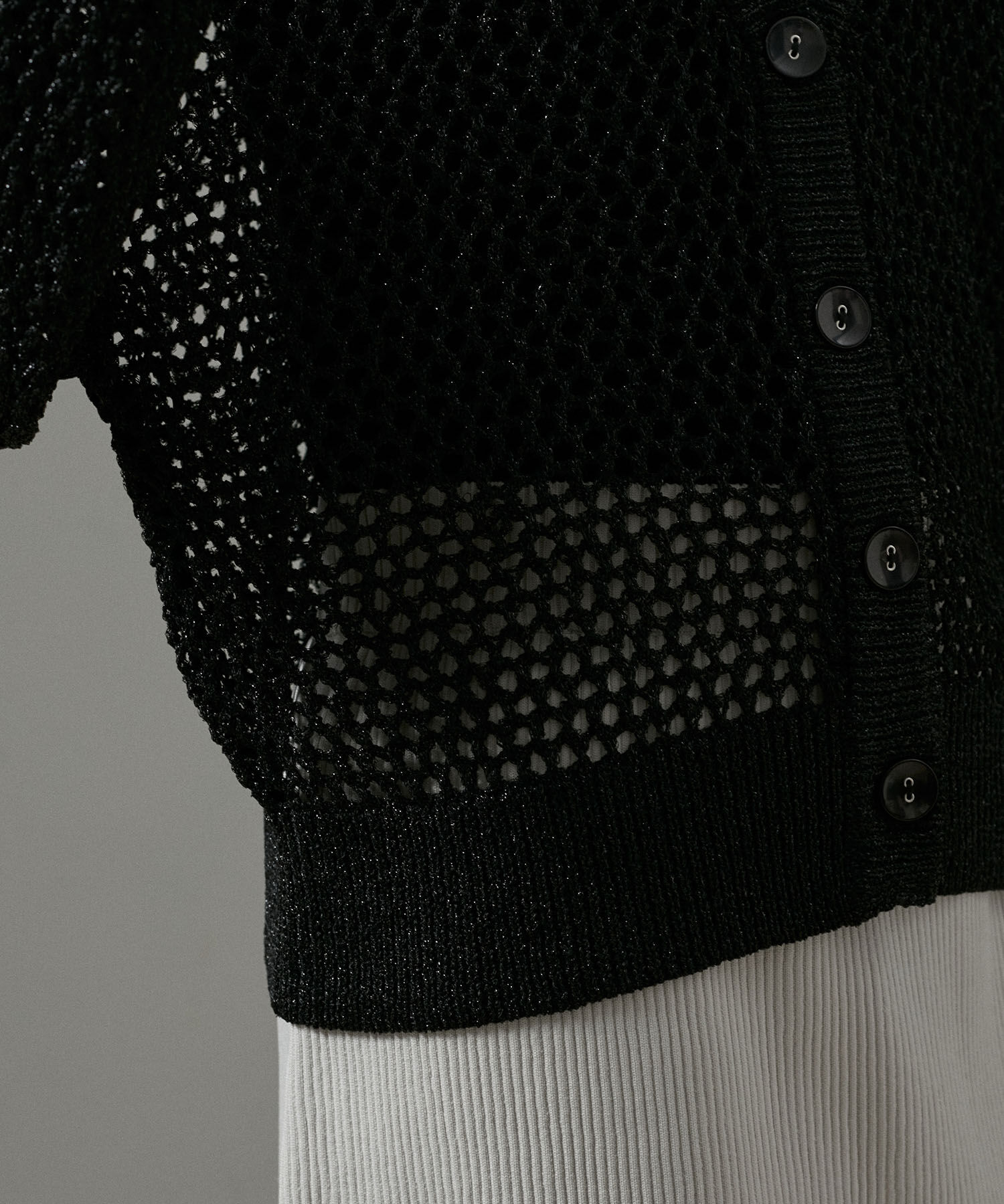 SALON adam et rope'「【WEB限定】ラメメッシュ2WAYカーディガン」|カーディガン|