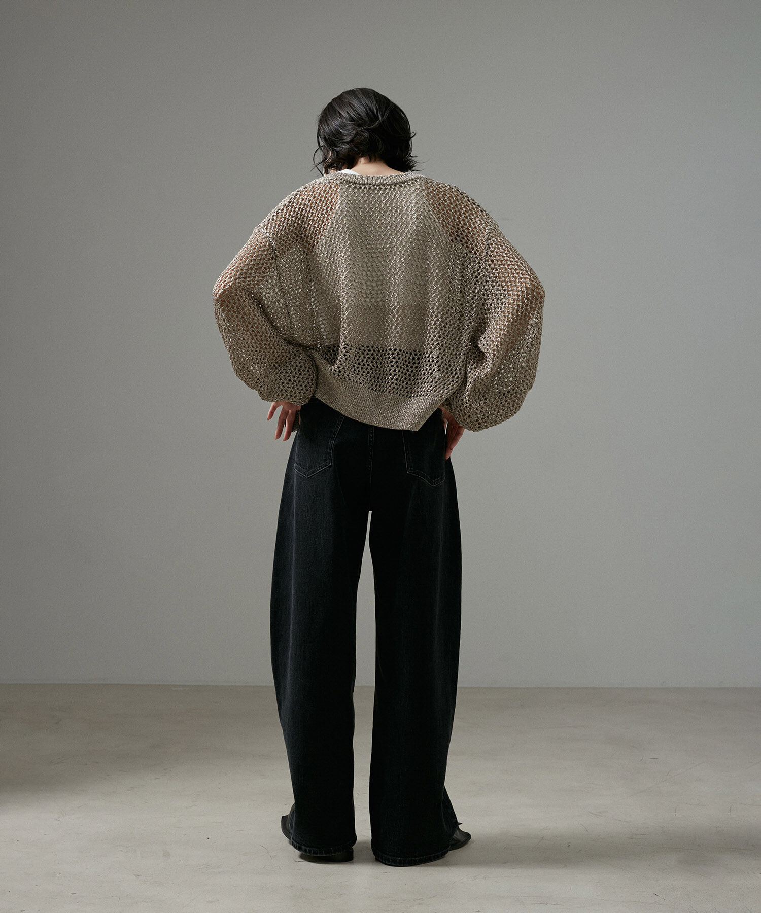 SALON adam et rope'「【WEB限定】ラメメッシュ2WAYカーディガン」|カーディガン|