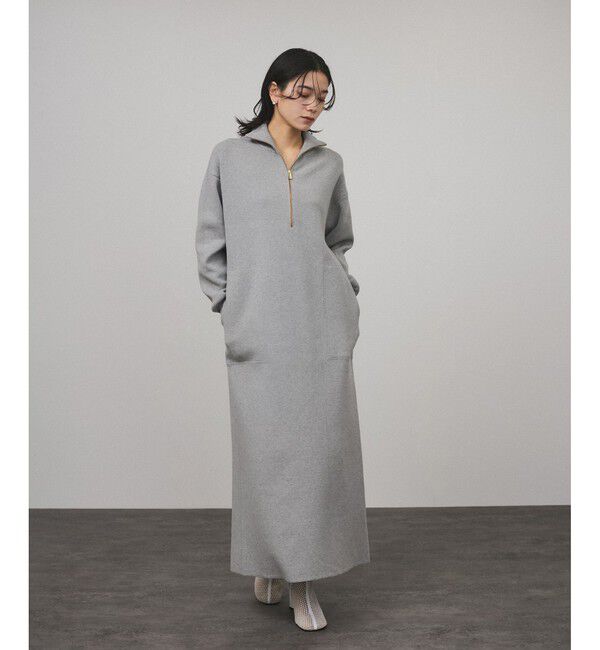 SALON adam et rope'「スウェットライクハーフジップワンピース」|ワンピース|グレー