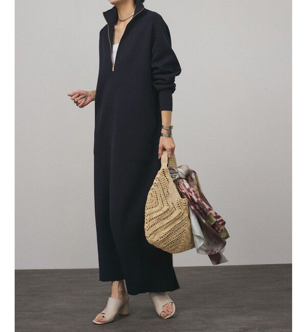 SALON adam et rope'「スウェットライクハーフジップワンピース」|ワンピース|