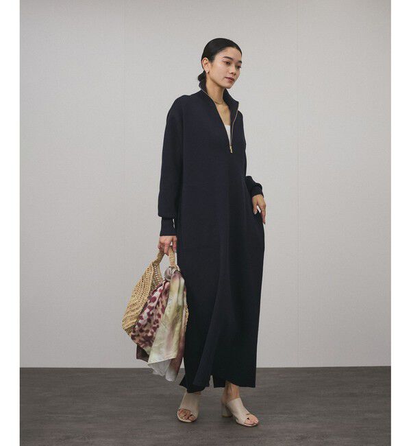 SALON adam et rope'「スウェットライクハーフジップワンピース」|ワンピース|