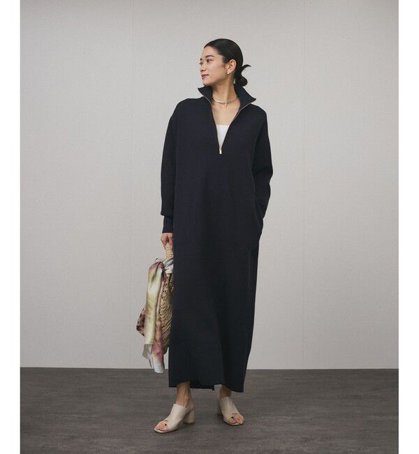 SALON adam et rope'「スウェットライクハーフジップワンピース」|ワンピース|