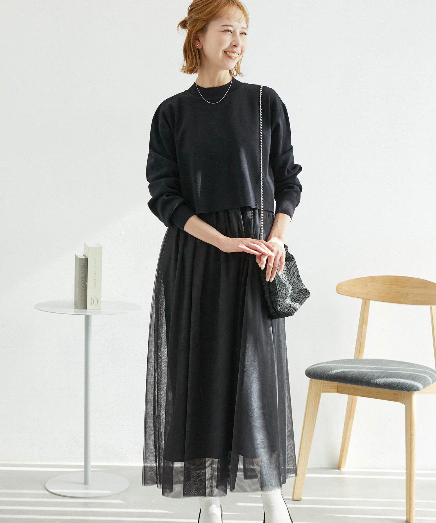 Rope&rsquo;Picnic「【WEB限定】ドッキングチュールワンピース」|ワンピース|