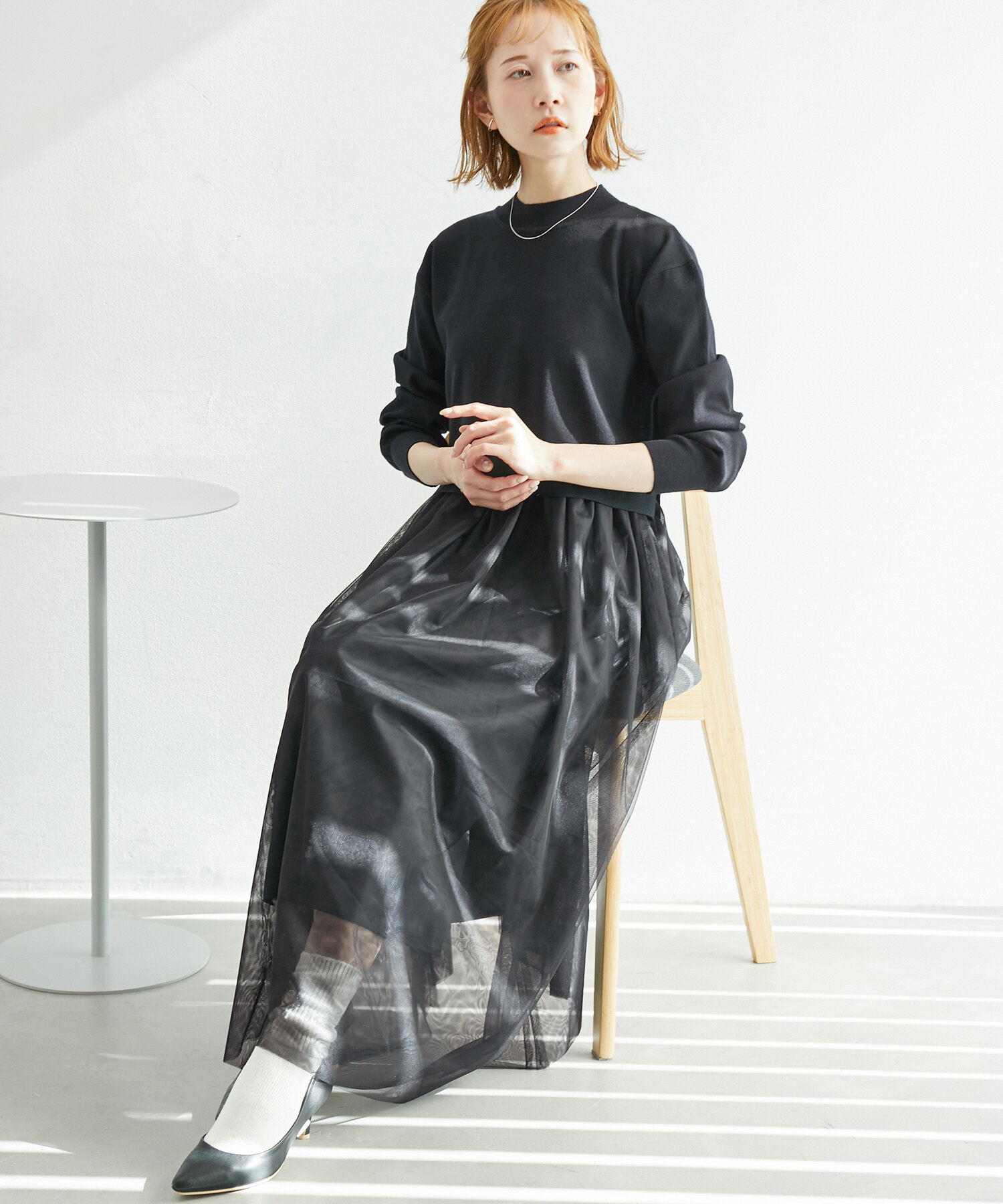 Rope&rsquo;Picnic「【WEB限定】ドッキングチュールワンピース」|ワンピース|